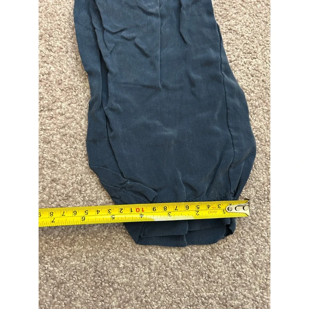 Laurel Cupro Tapered Trousers Womens Size‎ 10 Blue Excellent Elastic Waist Tie